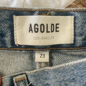 Agolde Riley Light Blue Denim Jeans